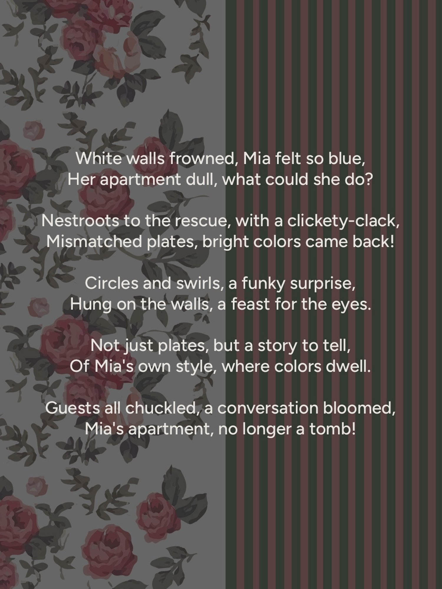 Nestroots English Floral Printed Multicolor Porcelain Wall Plate