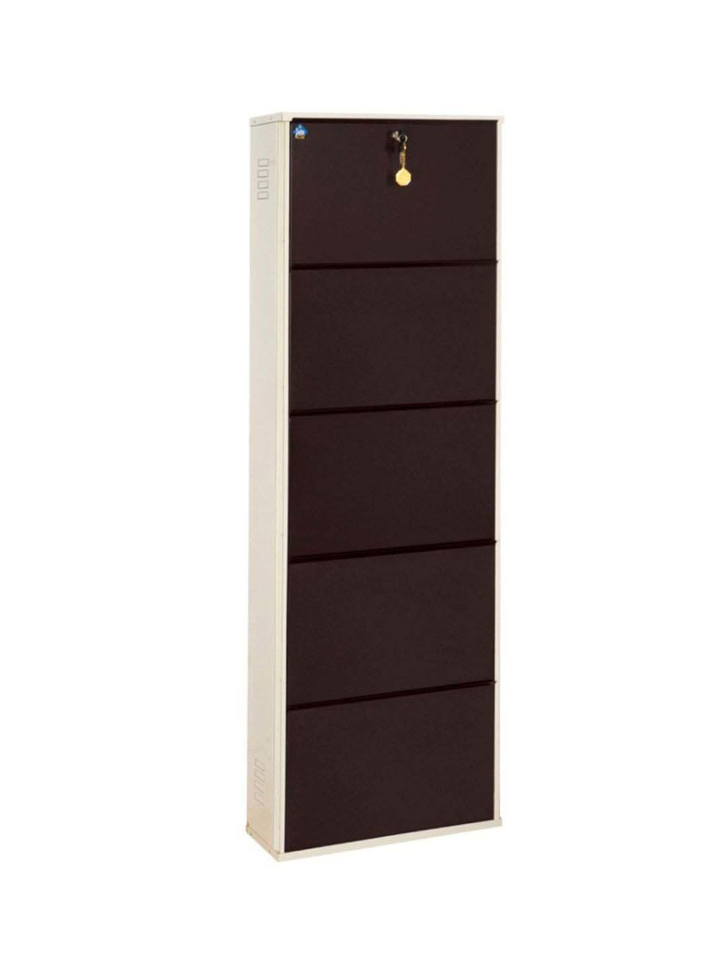 Delite Kom Metal Shoe Rack - 20" 5 Shelf, Ivory Coffee, PowderCoat, Wall Mount, DIY