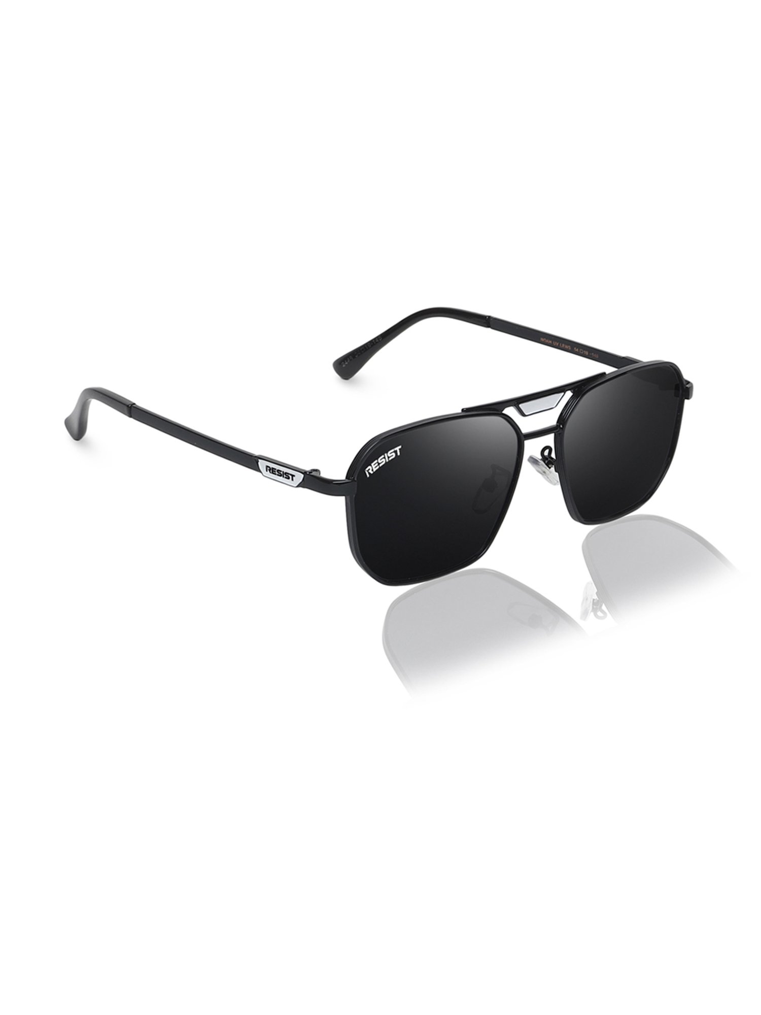 Resist Eyewear Black Square UV Protection Unisex Sunglasses