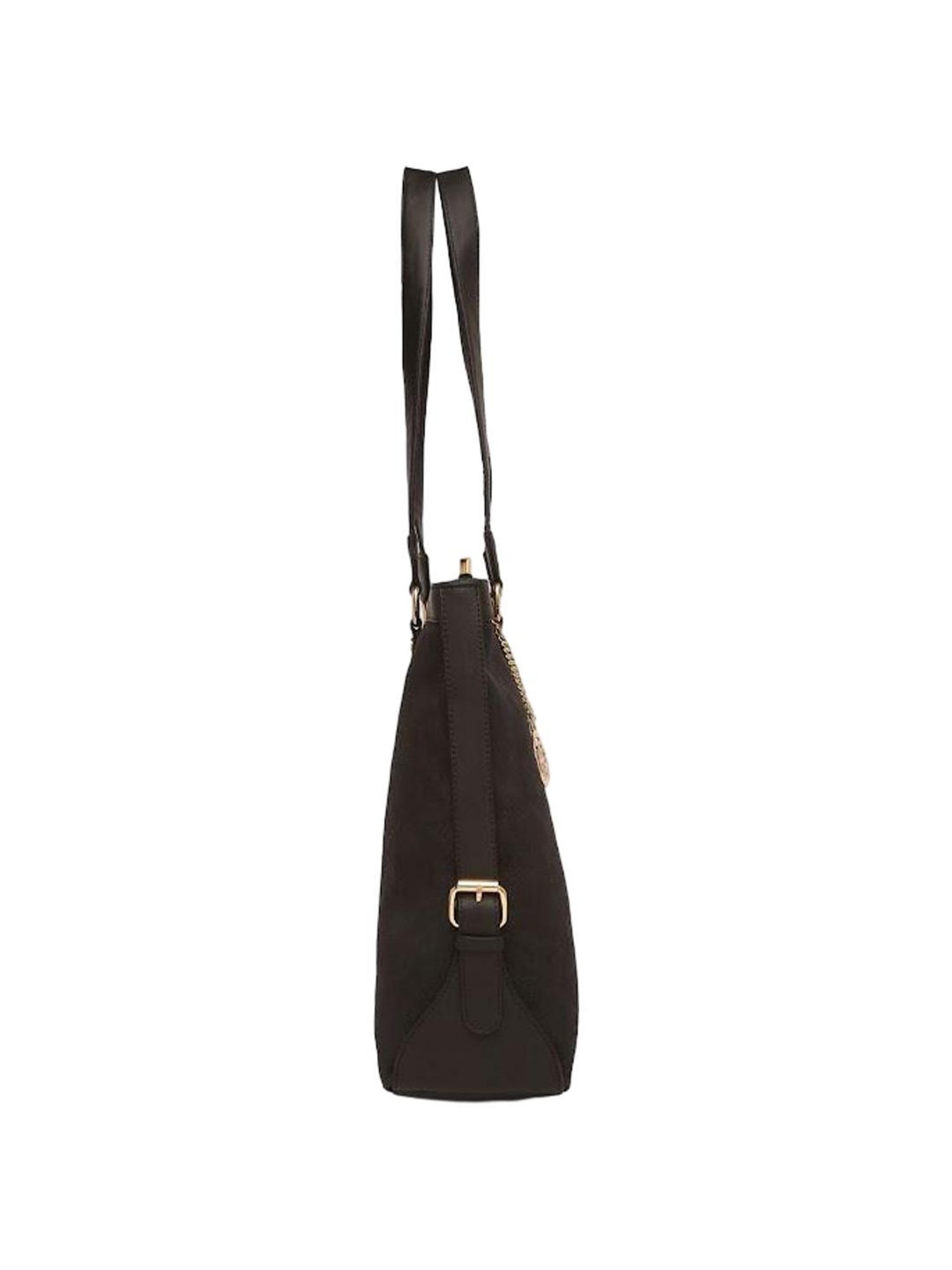THE HOLISTIK Savvy Black Textured Large Tote Handbag