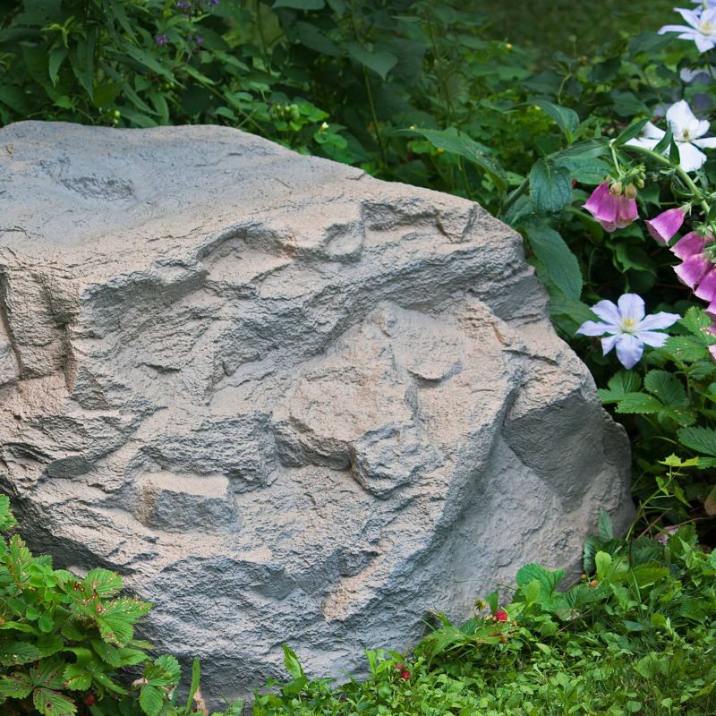 32" Textured Painted Garden Stone - Gray - Emsco