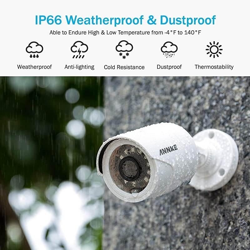 1080P CCTV Home Surveillance Bullet Camera Security Camera with IP66 Weatherproof and Dustproof for Outdoor Use