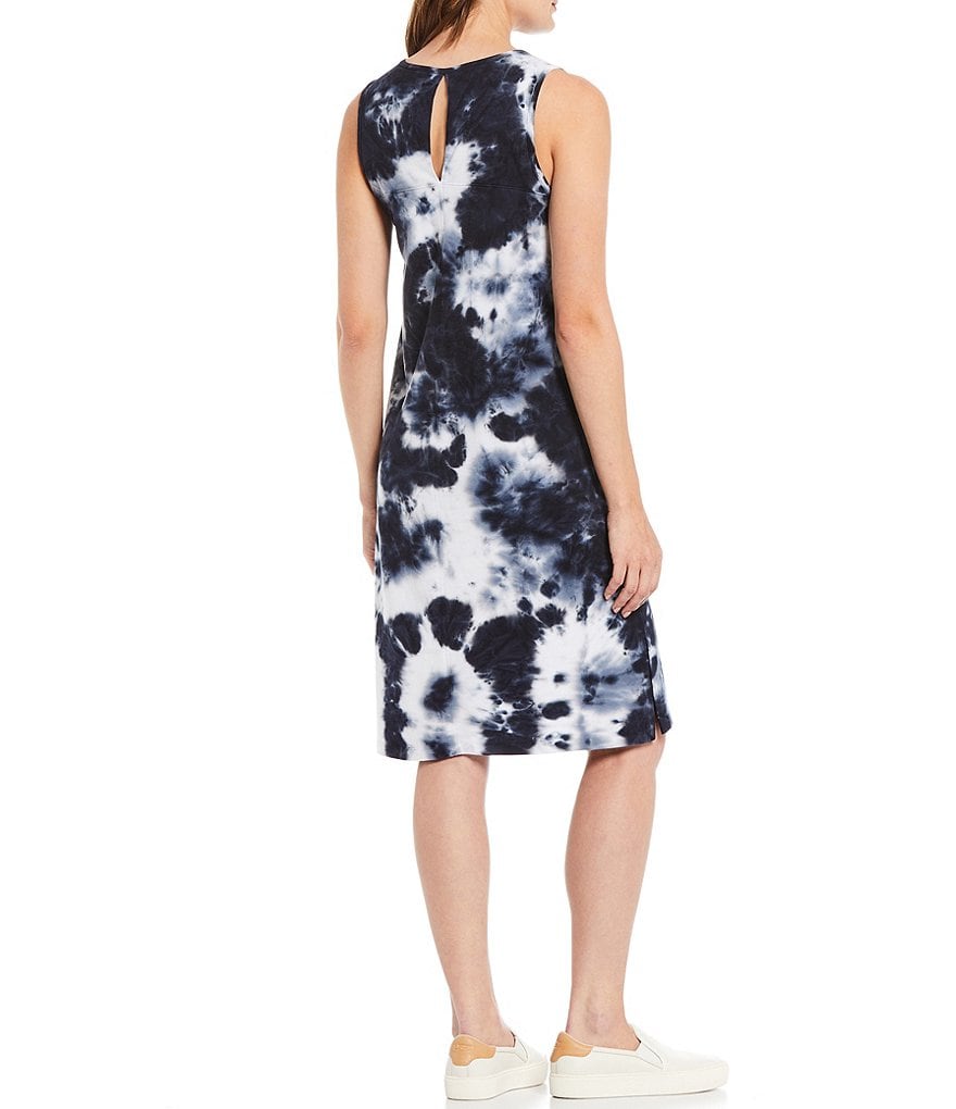Kinesis Tie-Dye Sleeveless High Neck Pocket A-Line Dress