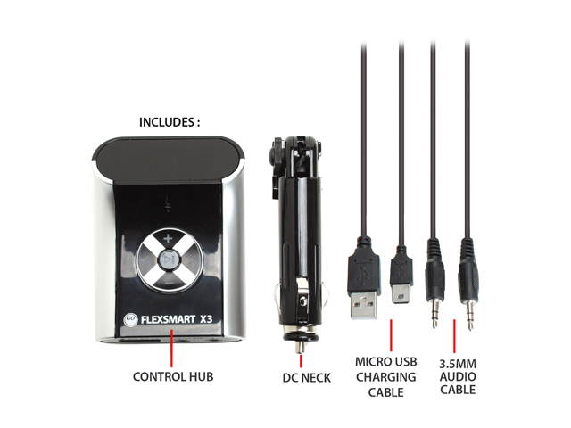 GOgroove FlexSMART X3 Mini Bluetooth FM Transmitter Car Kit w/ Wireless Hands-Free Calling, USB Charging and Audio Playback - Works with Apple iPhone 6s , Samsung S6 Edge, Microsoft Lumia 950 and More
