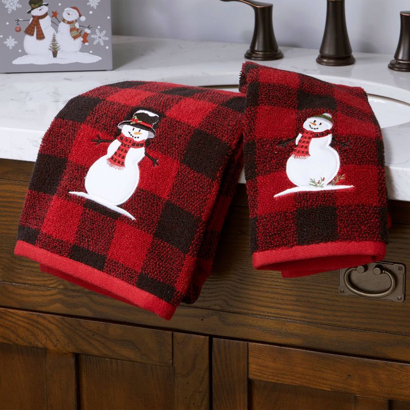 2pc Woodland Winter Hand Towel Set Red - SKL Home
