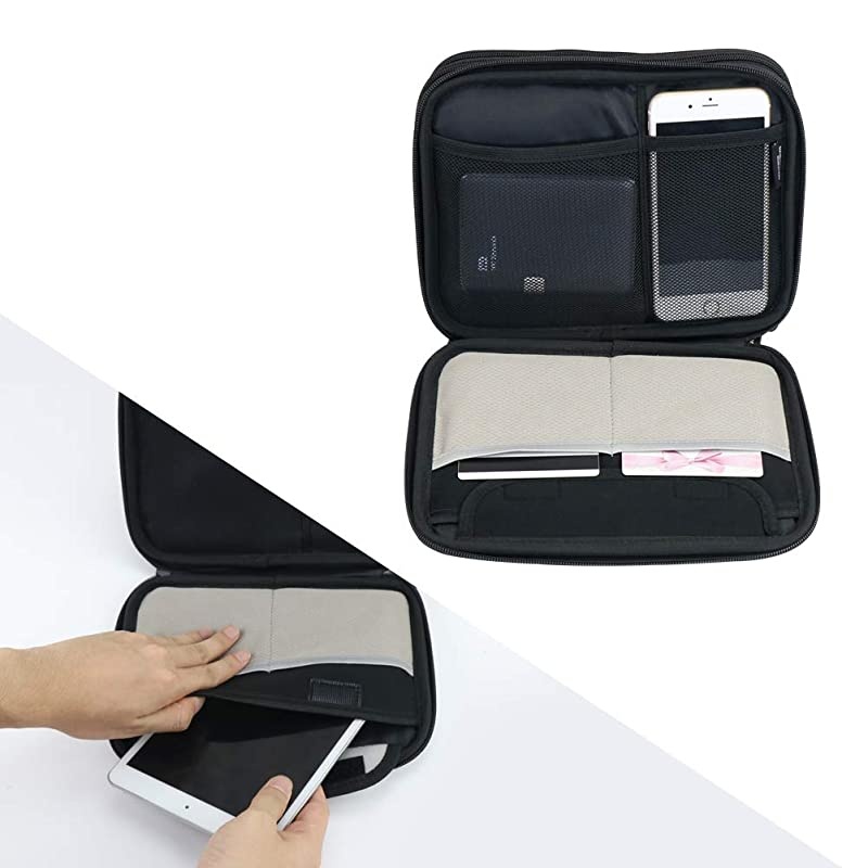 Electronic Organizer Three Layer Cable Organizer Bag Travel Gadget Storage Case for USB Cable Hard Drive Power Bank Digital Camera iPad MiniTablet or EBook up to 79 Black