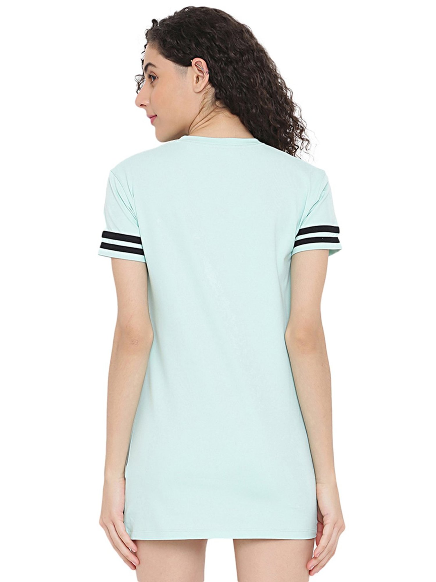La Intimo Sea Green Printed T-Shirt