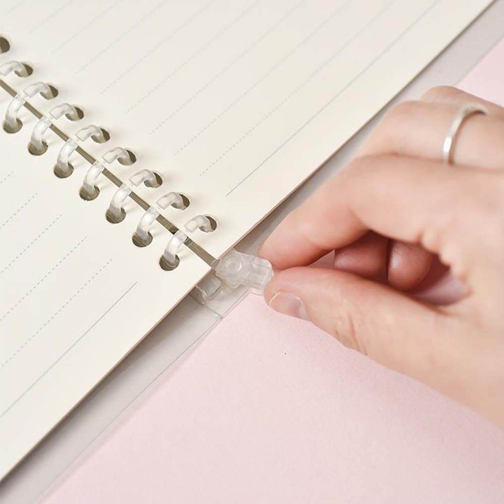Transparent A5 Refillable Notebook 20 Rings/Holes Loose Leaf Binder Flexible Waterproof PP Cover 30 Sheets Ruled Lined Paper Refillable Binder for Office Home School Students Supplies