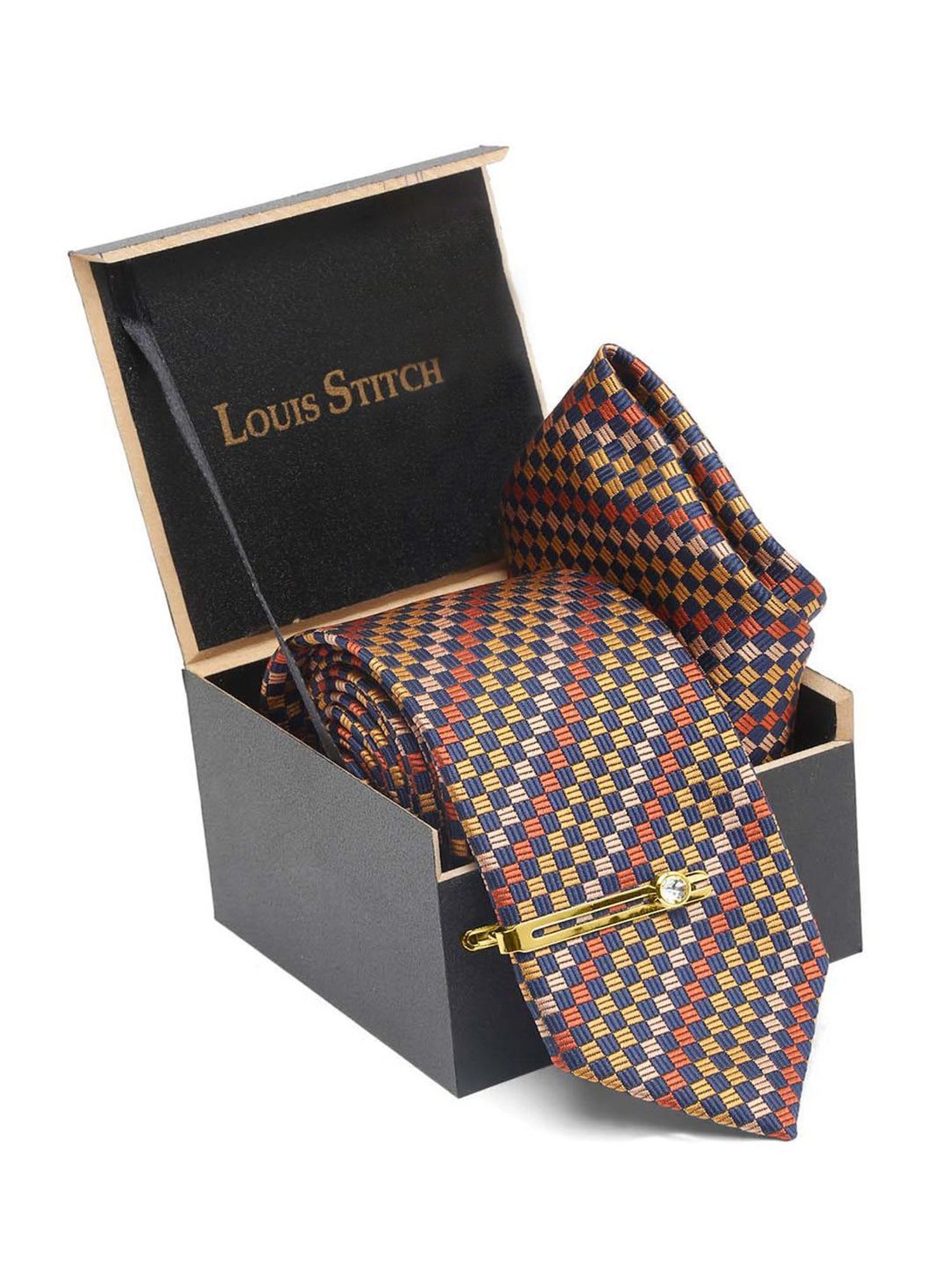 Louis Stitch Multicolor Geometric Necktie Gift Set - Set of 3