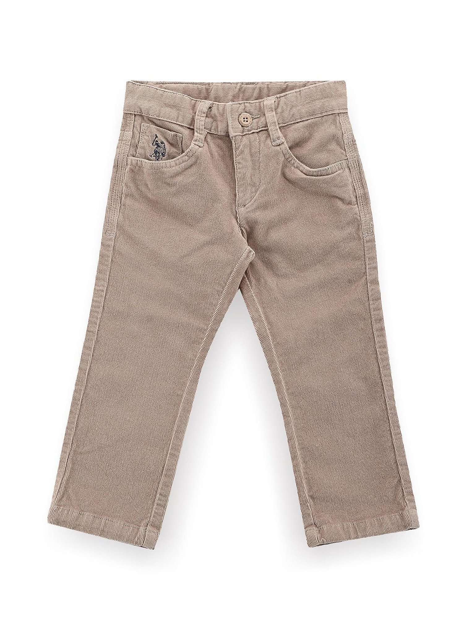 U.S. Polo Assn. Boys Beige Self Design Trousers