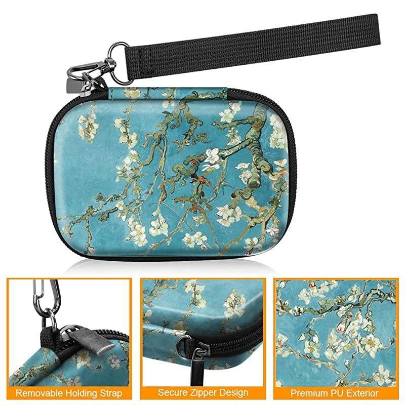 Carrying Case Compatible with HP Sprocket Photo Printer - Hard EVA Shockproof Storage Portable Travel Bag w/Inner Pocket, Removable Strap and Metal Hook (Blossom)