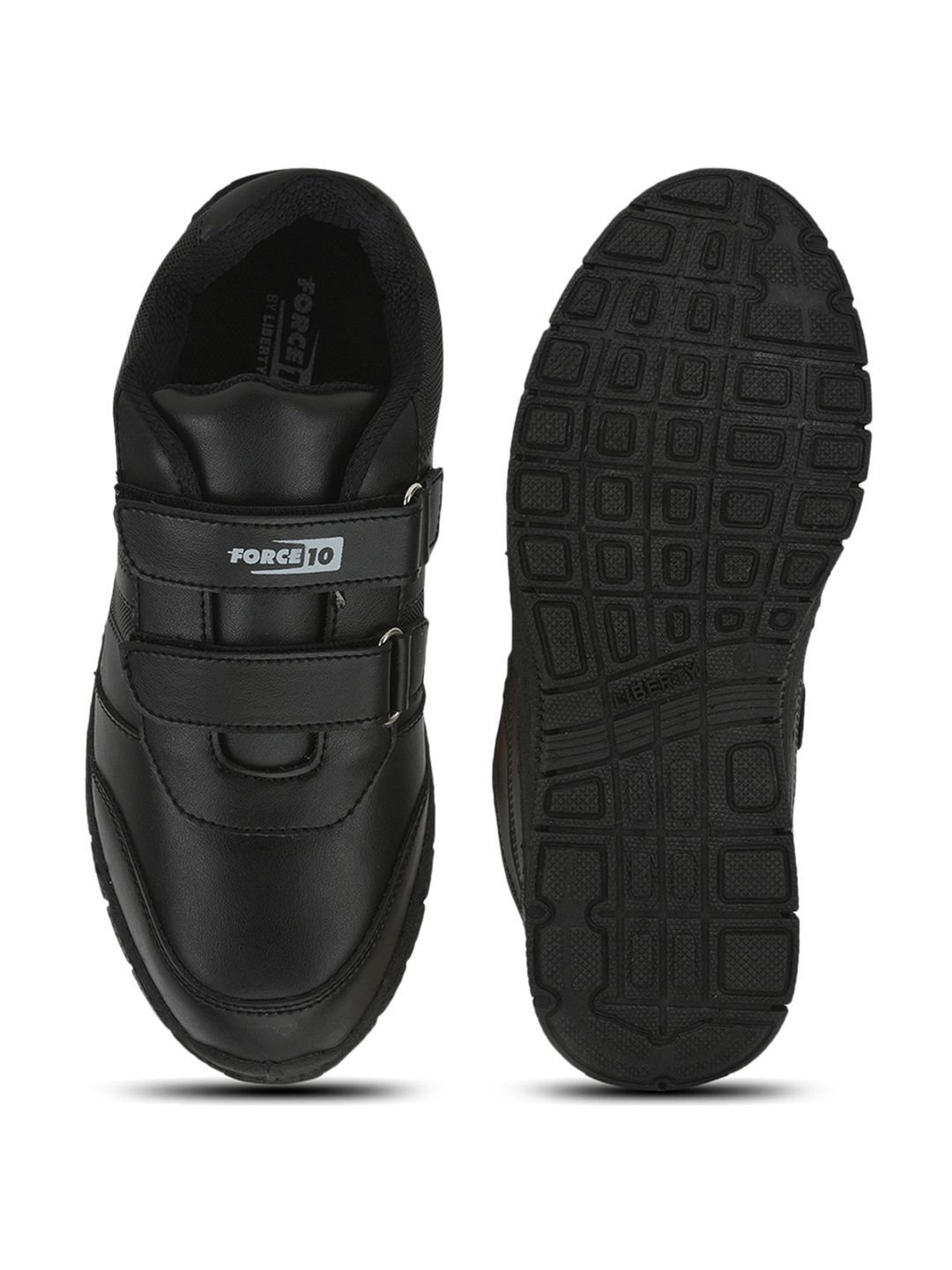 Force10 By Liberty Kids Black Velcro Shoes