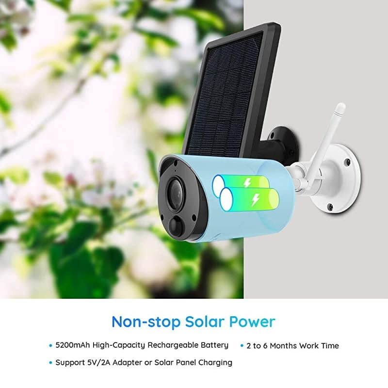 Security Camera System Wireless Solar Battery Powered 1080p Wirefree Waterproof 2Way Audio Night Vision w PIR Motion Sensor Support AlexaGoogle AssistantLocal SD Argus Eco+Solar Panel
