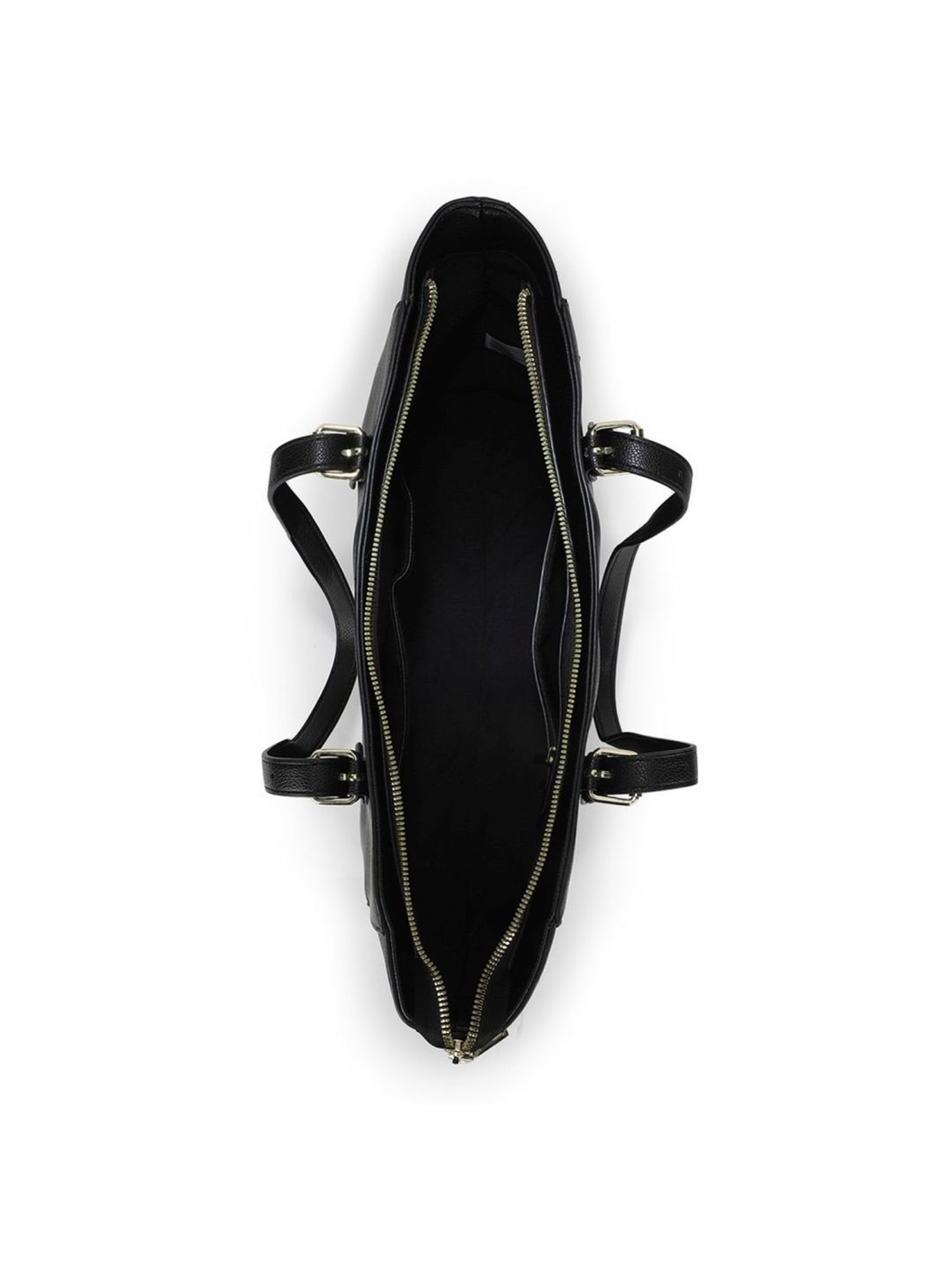 Tyra Liana Black Solid Faux Leather Tote Handbag