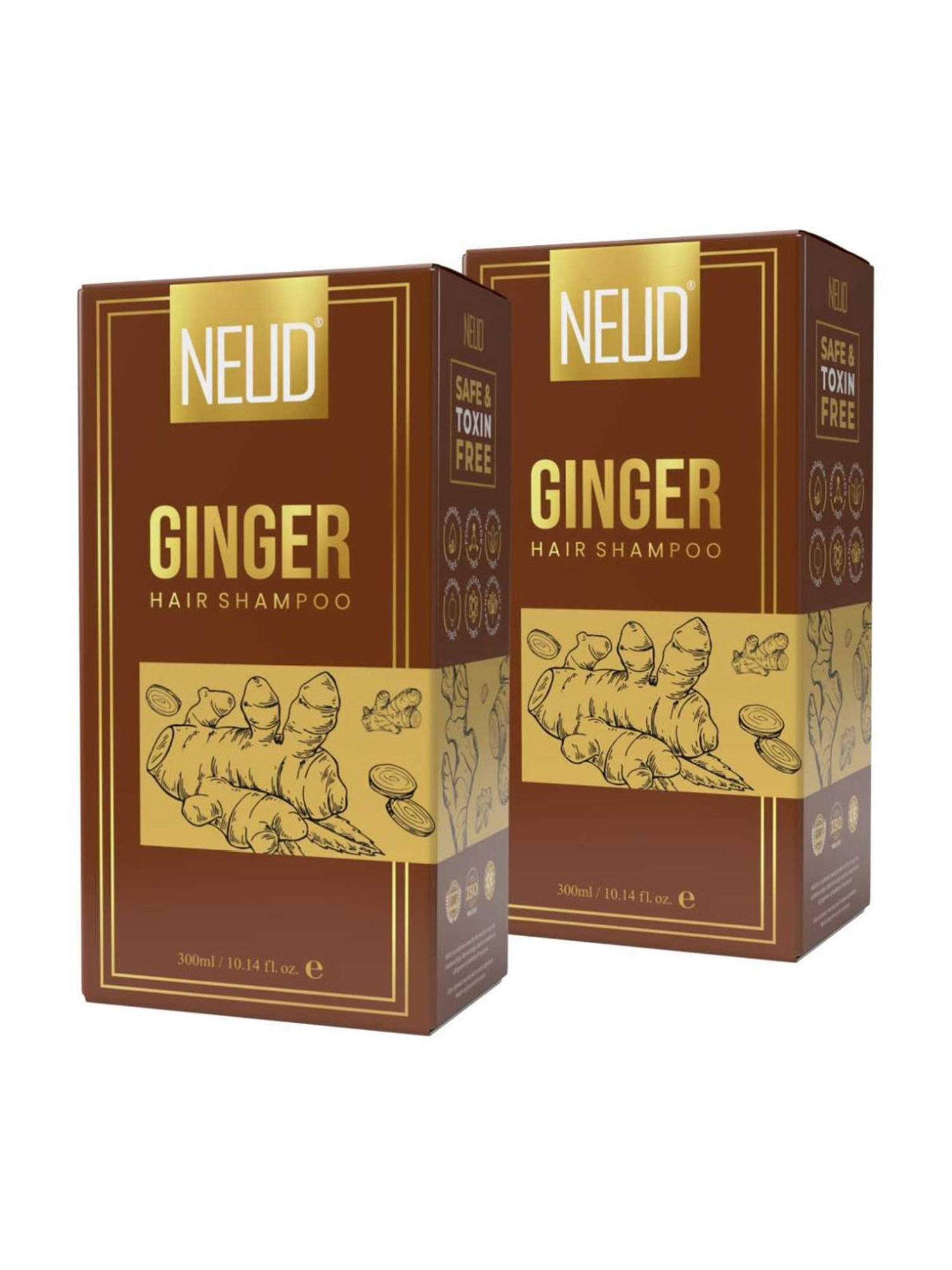 NEUD Premium Ginger Hair Shampoo - 300 ml Each (Pack of 2)