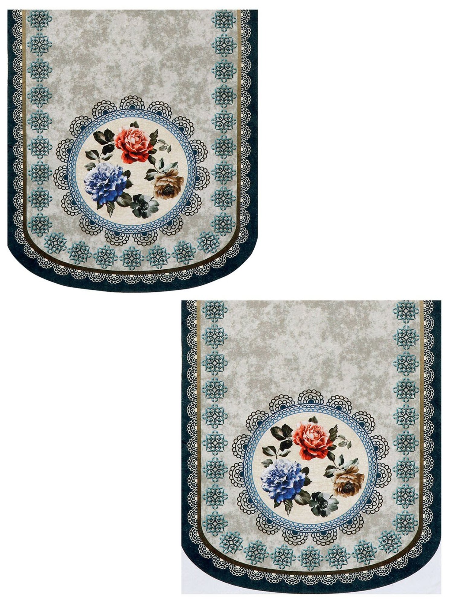 Romee Silver Polyester Floral Sofa Covers