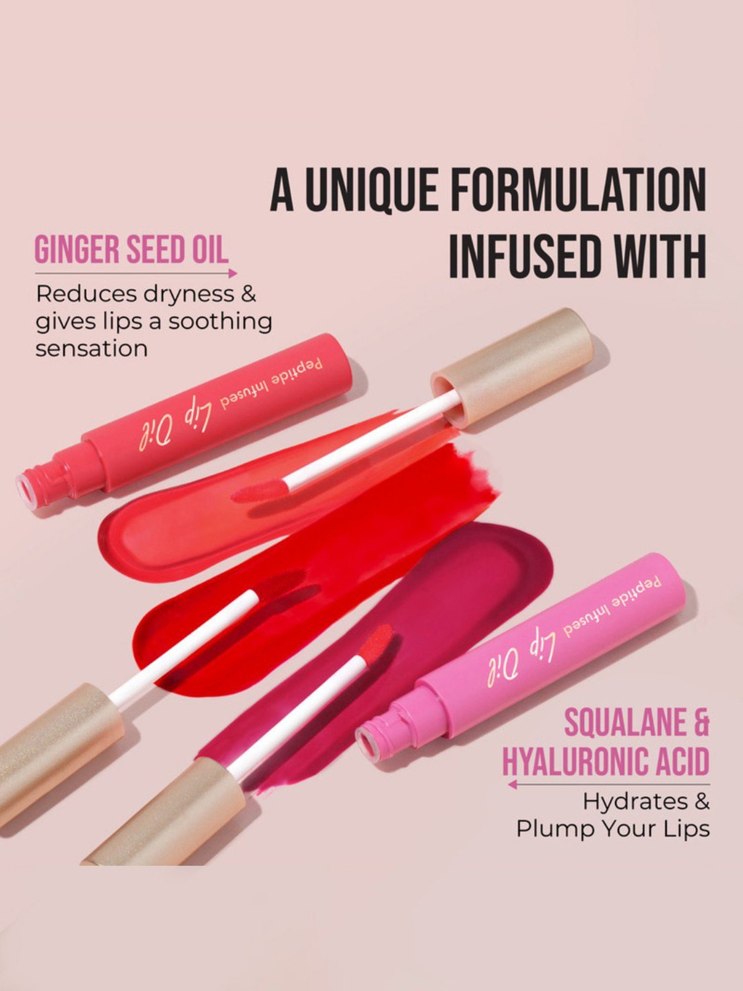 Insight Cosmetics Peptide Infused Lip Oil Rose Lustre - 4.5 gm