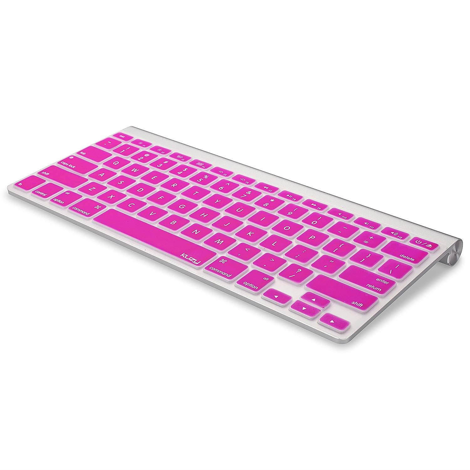 Kuzy MAGENTA Keyboard Cover Silicone Skin for MacBook Pro 13" 15" 17" (with or w/out Retina Display) iMac and MacBook Air 13" - Magenta