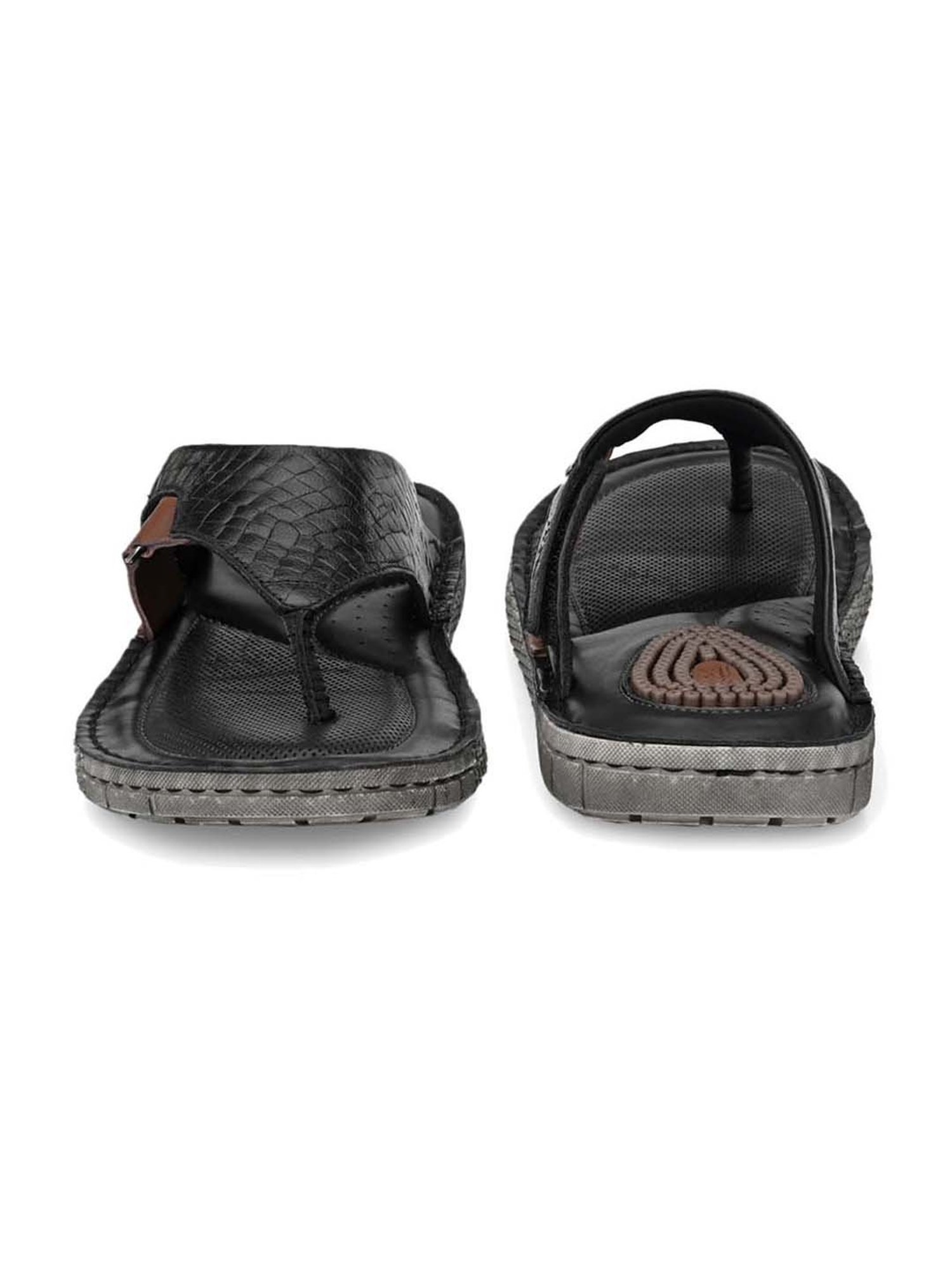 Hitz Men's Black Casual Sandals