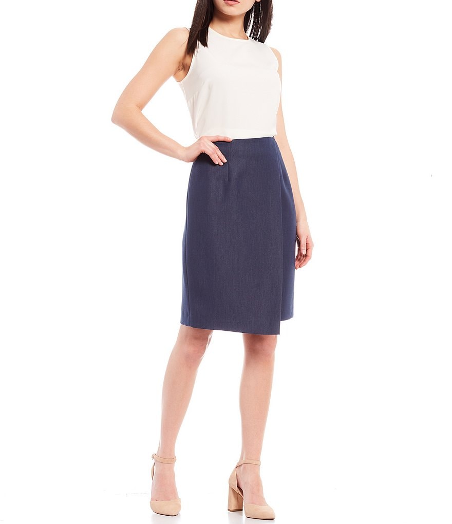 Alex Marie Cate Solid High Rise Twill Skirt