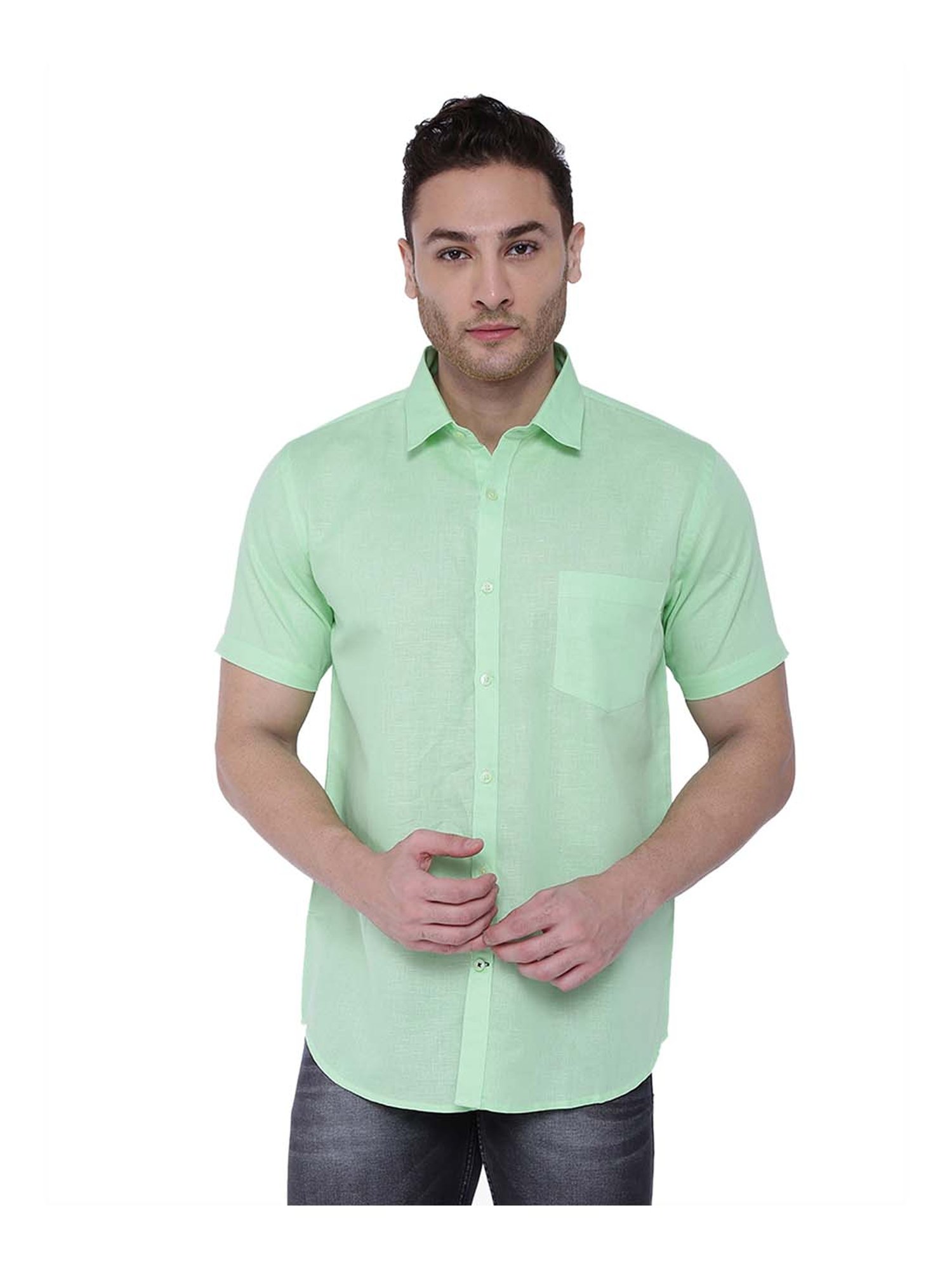 Southbay Pista Green Regular Fit Shirt