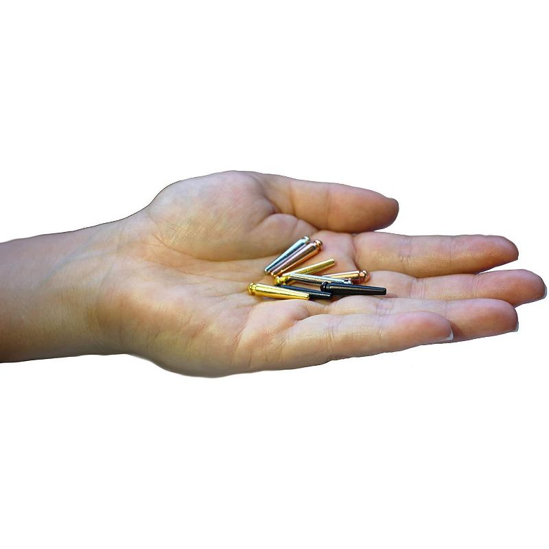 WE Games Tapered Easy Grip Cribbage Pegs w/ Velvet Pouch - Set of 12 (Brass, Chrome, Black, Copper)