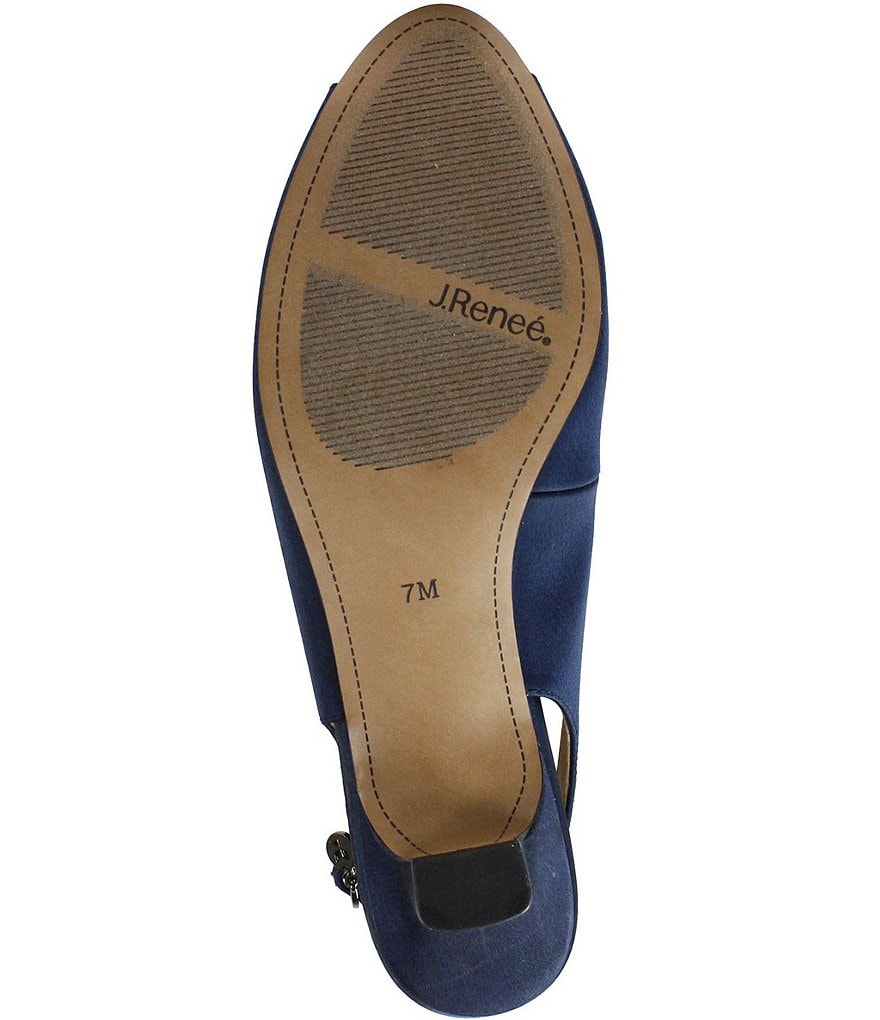 J. Renee Jenvey Satin Peep Toe Sling Pumps