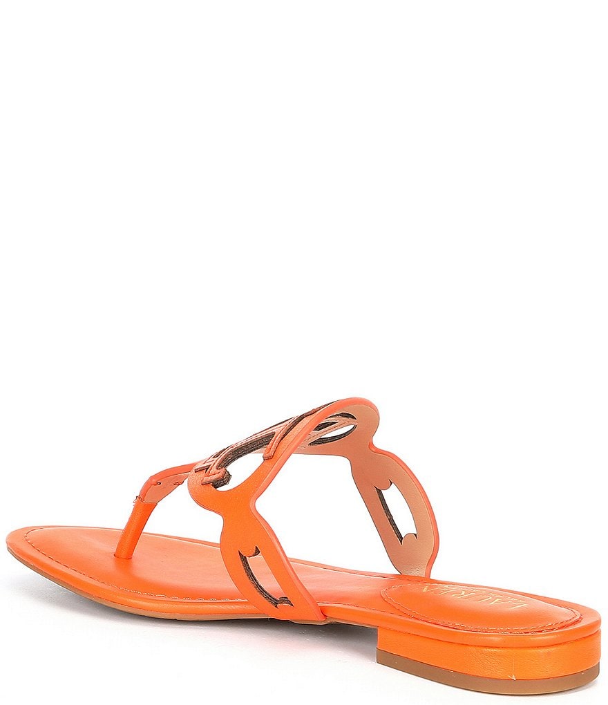 Lauren Ralph Lauren Audrie Leather Logo Thong Sandals