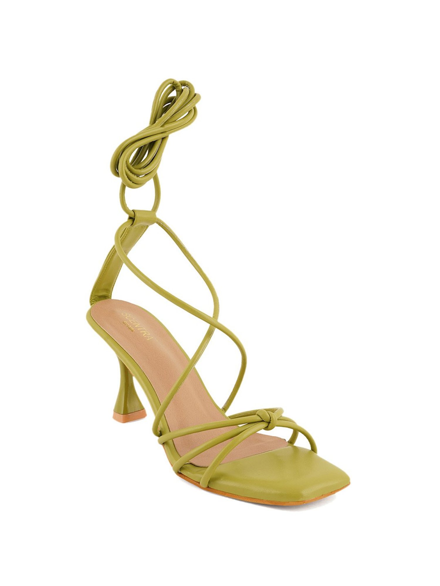 Scentra Women's SPAIN Green Gladiator Stilettos