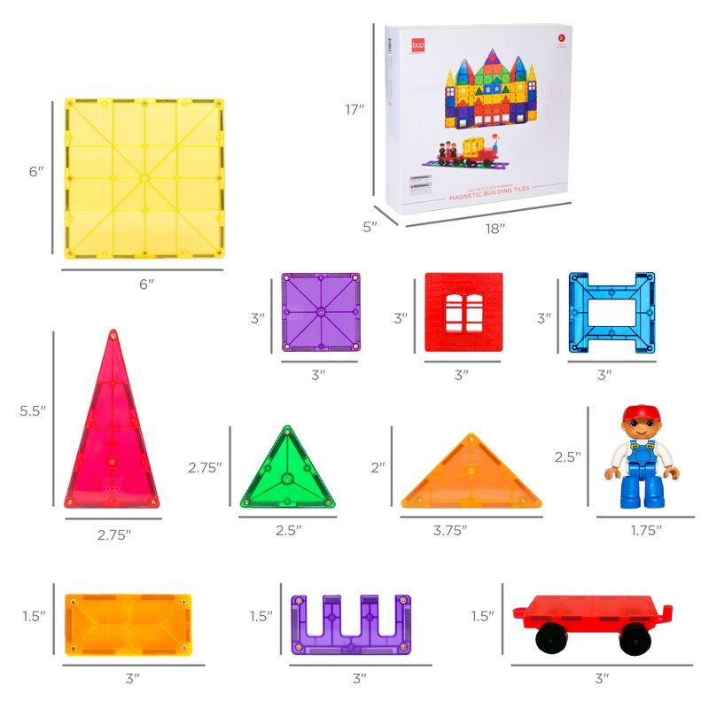 Best Choice Products 250-Piece Kids Magnetic Tiles Set Construction Building Blocks Educational STEM Toy