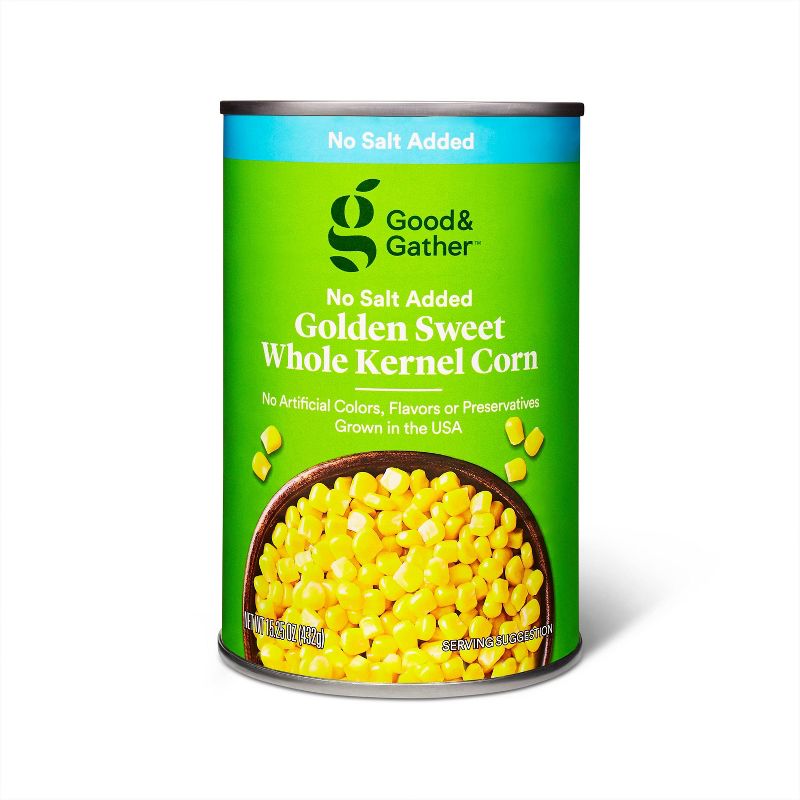 No Salt Added Golden Sweet Whole Kernel Corn - 15.25oz - Good & Gather™