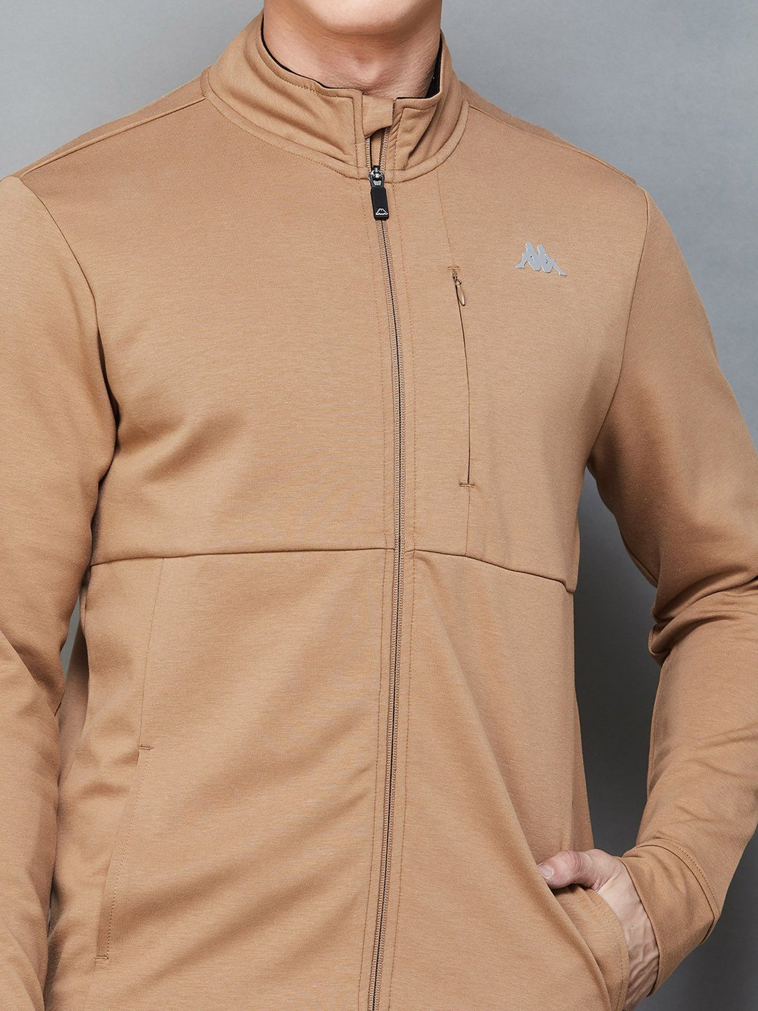 KAPPA Brown Regular Fit High Neck Sweatshirt