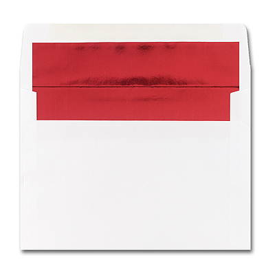Christmas Greeting Cards - H1602. Greeting Cards Featuring a Merry Christmas within a Snowflake in Christmas Colors. Box Set Has 25 Greeting Cards and 26 White with Red Foil Lined Envelopes.