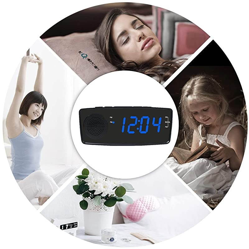 Clock, Clocks for Bedrooms with AM/FM Radio,Dimmer,Snooze,Battery Backup