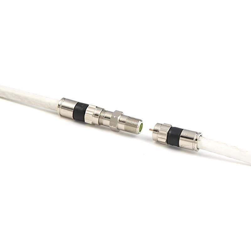 White Indoor RG6 Digital Coaxial Cable Shielded PVC Jacket FIRE Rated UL CATV RoHS 75 Ohm RG6 Digital Audio Video Coaxial Cable with Premium Metal Compression F-Connectors