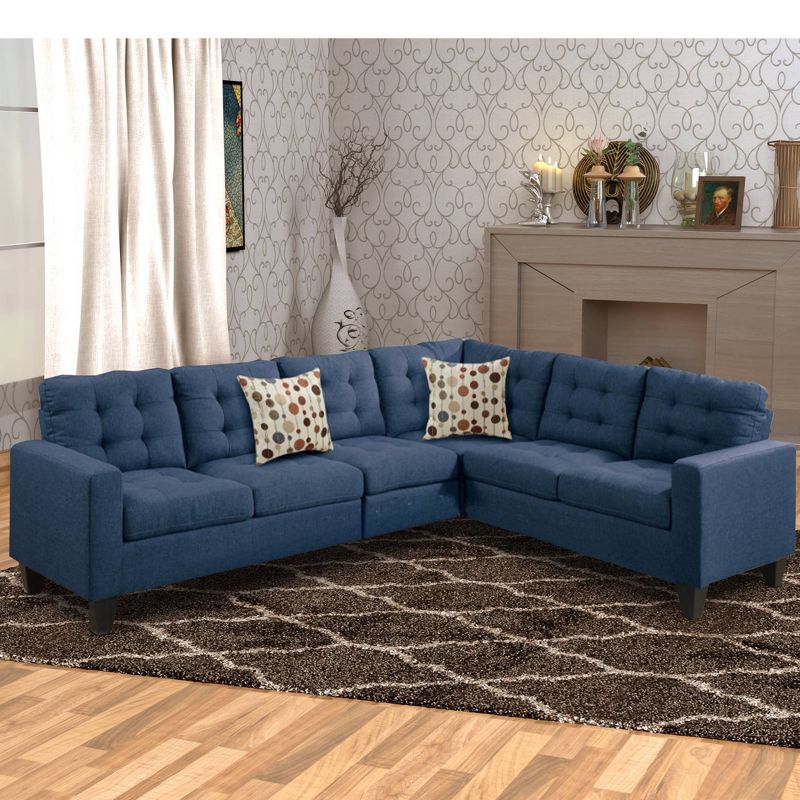 5pc French Seamed Sectional Mona Abstract Gray - Project 62™