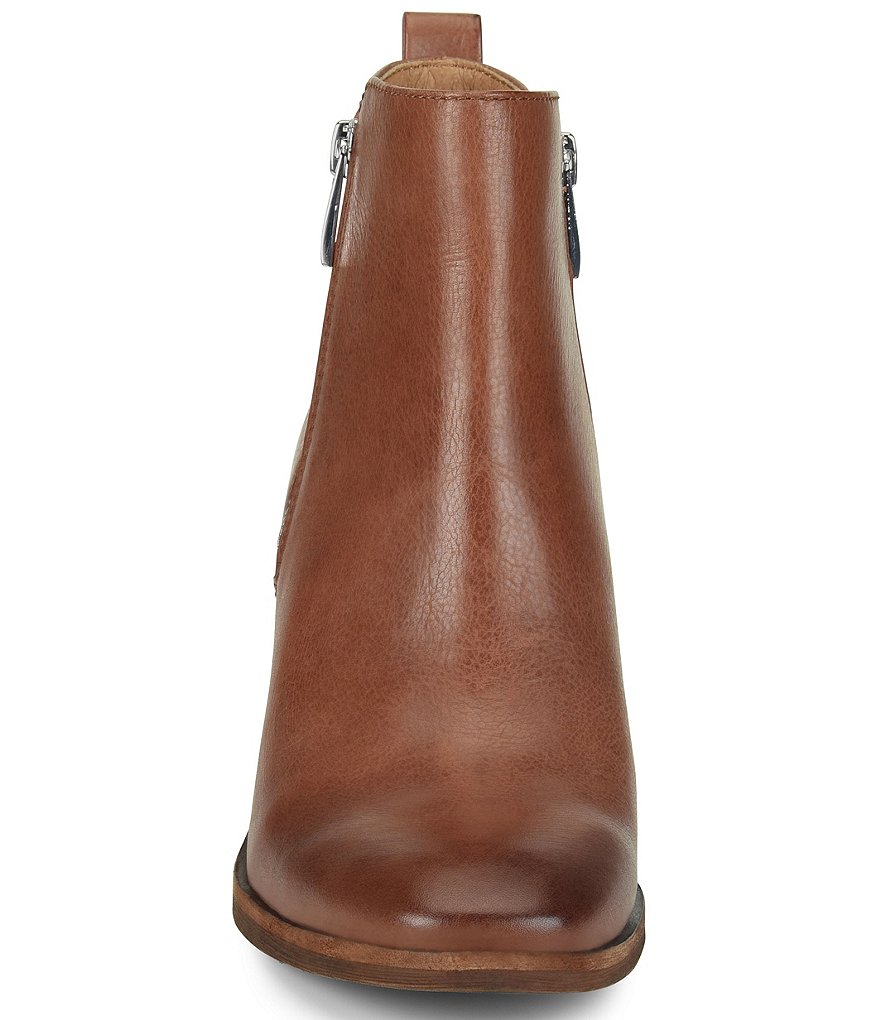 Sofft Canelli Leather Double Zipper Block Heel Booties