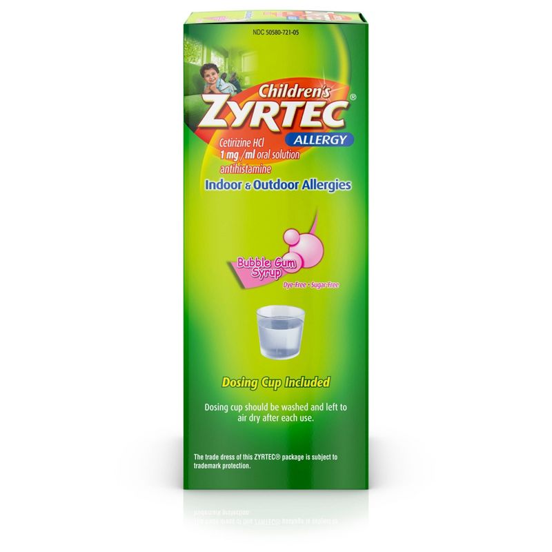 Children's Zyrtec 24 Hour Allergy Relief Syrup - Bubble Gum - Cetirizine - 4 fl oz