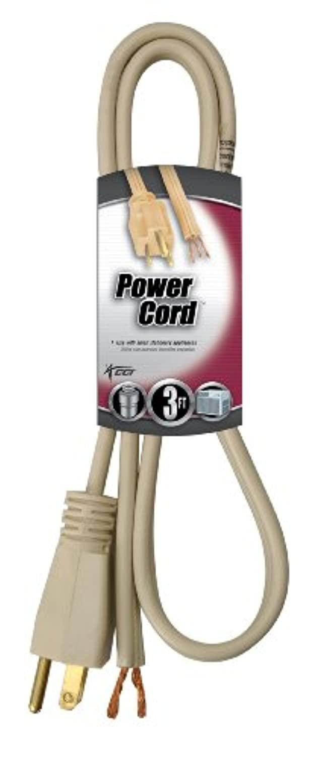 coleman cable 09743-88-23 14/3 replacement power supply cord, 3-feet 15-amp 125-volt spt-3