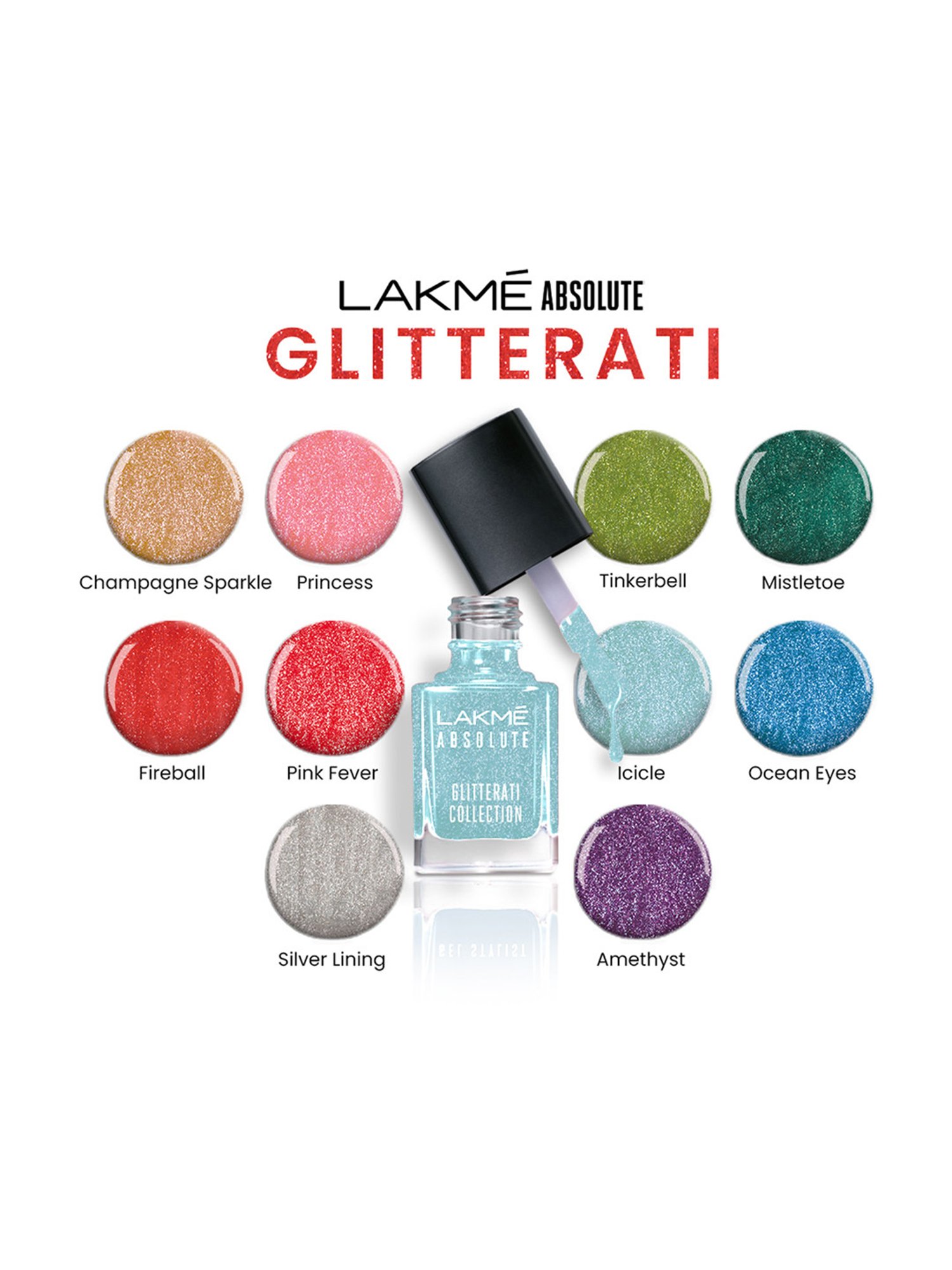 Lakme Absolute Glitterati Nail Polish Tinkerbell - 12 ml