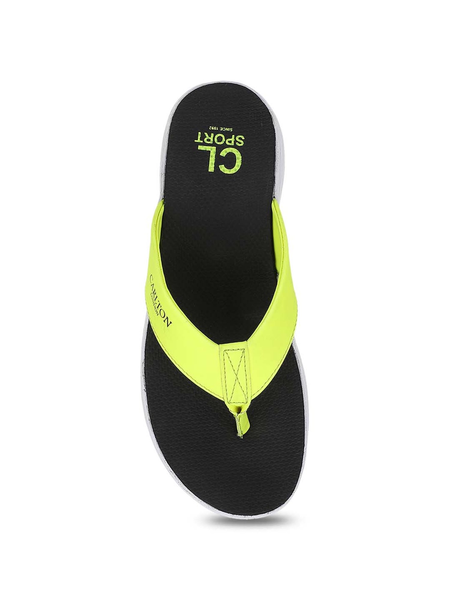 CL Sport by Carlton London Women's Lemon Yellow Flip Flops