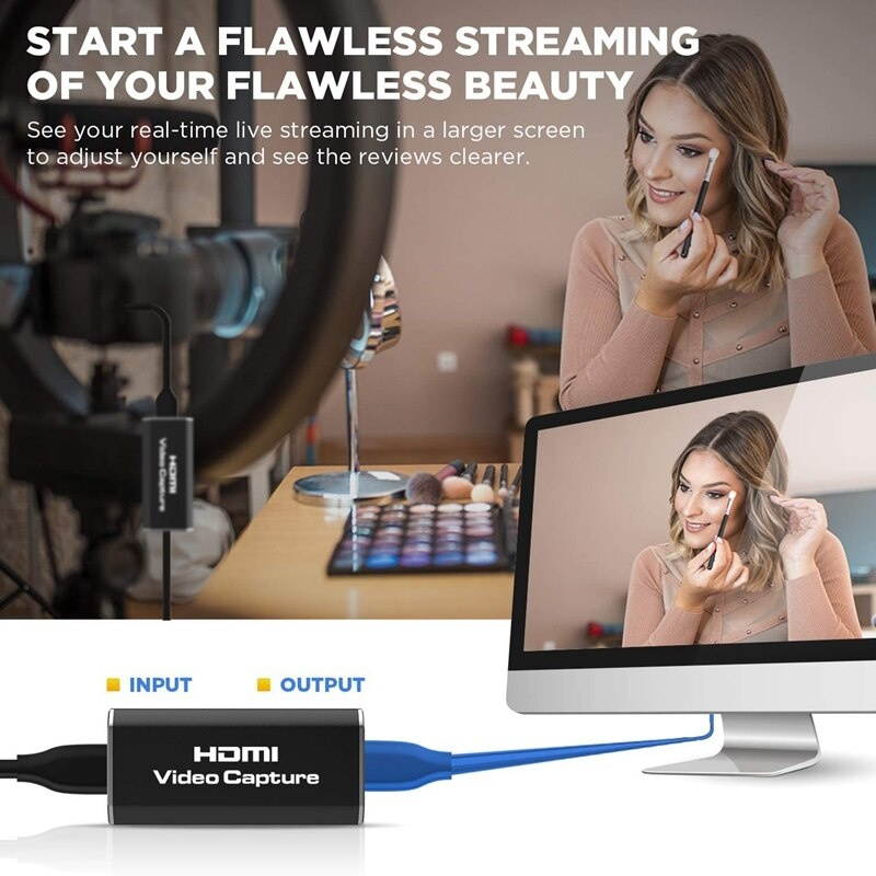 o Video Capture Cards HDMI to USB 2.0 High Definition 1080P/30Hz, for Gaming Streaming Live Broadcasting Teaching