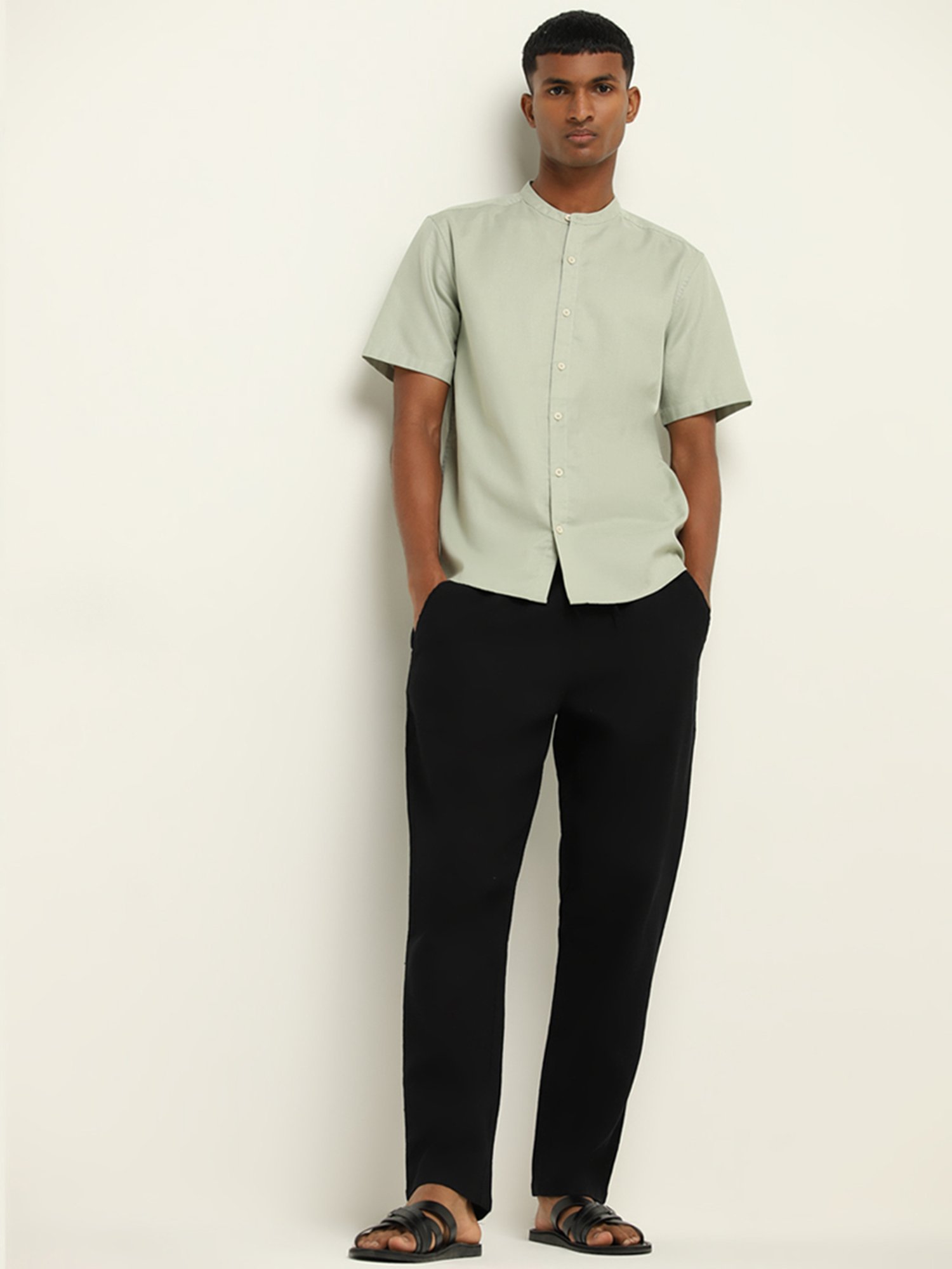 ETA by Westside Sage Solid Resort-Fit Cotton Shirt