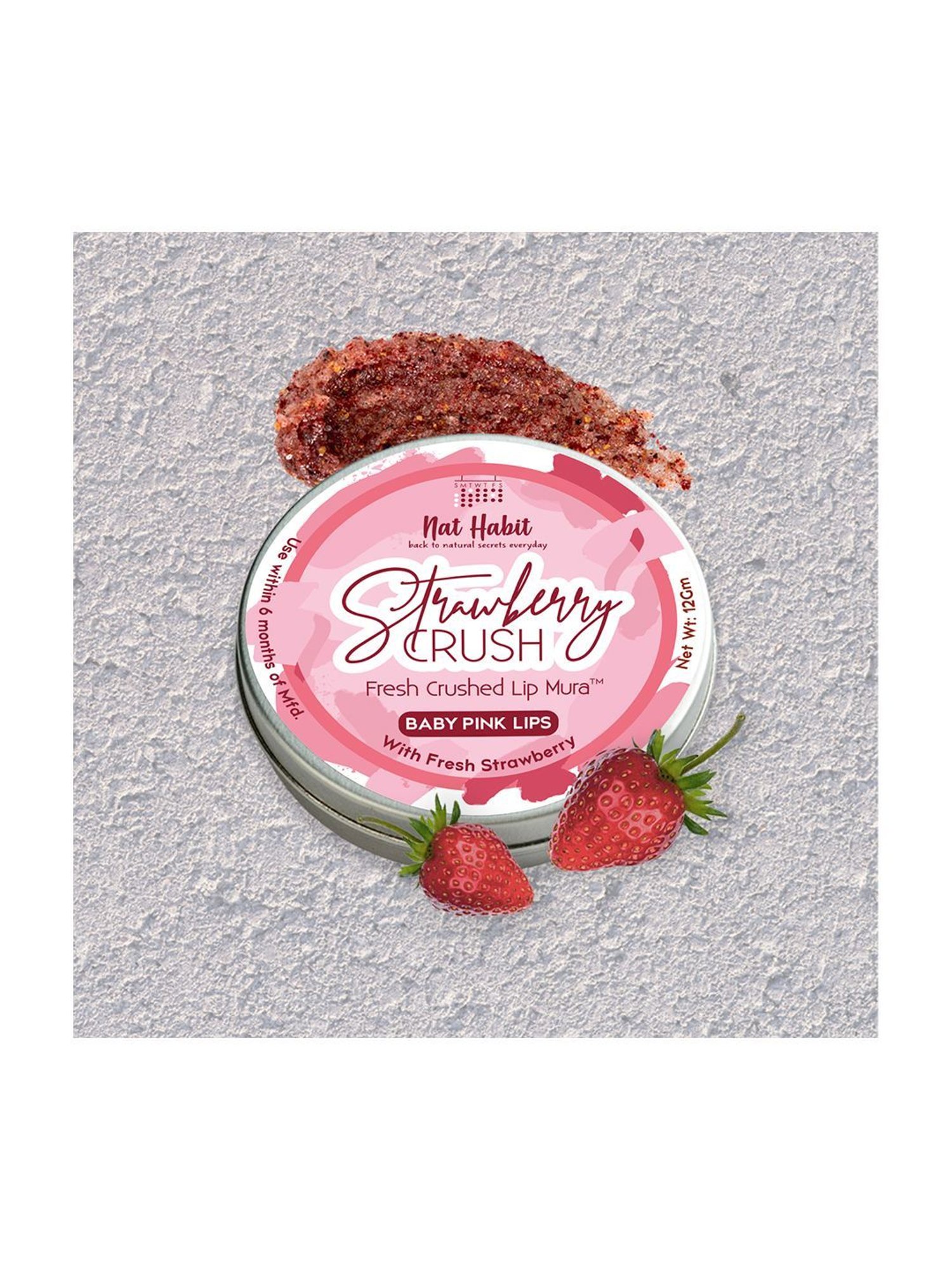Nat Habit Strawberry Crush Fresh Crushed Lip Mura - 12 gm