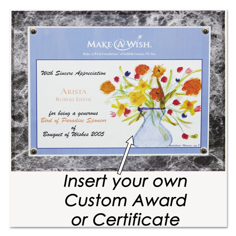 Nudell Award-A-Plaque Document Holder Acrylic/Plastic 10-1/2 x 13 Black 18815M