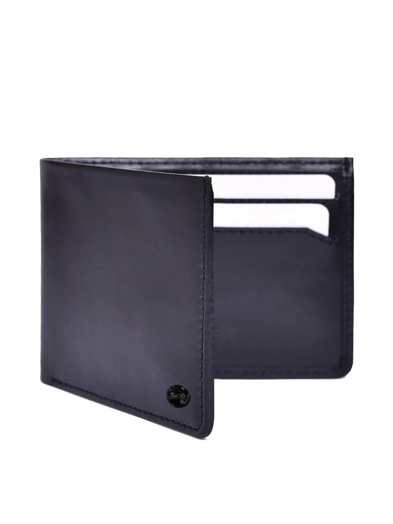 BELWABA Black Casual Leather Bi-Fold Wallet for Men