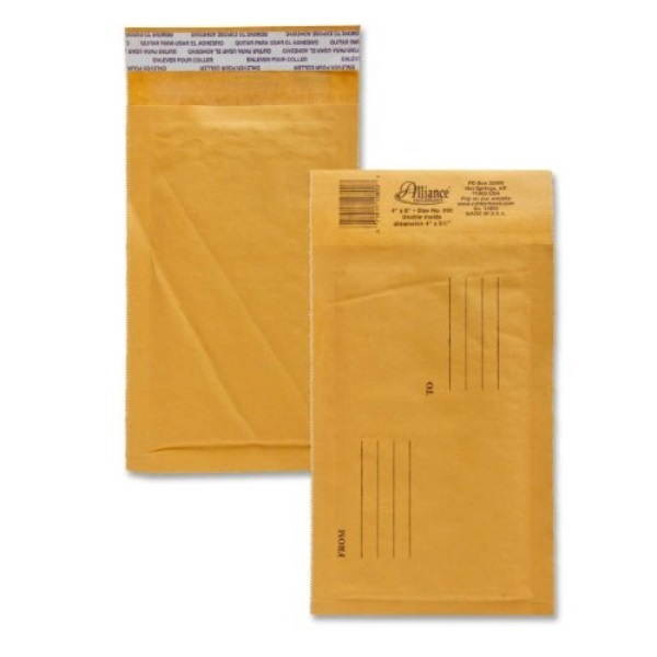 Alliance Envelopes No. 000 Bubble Cushioned 4"x8" 10800