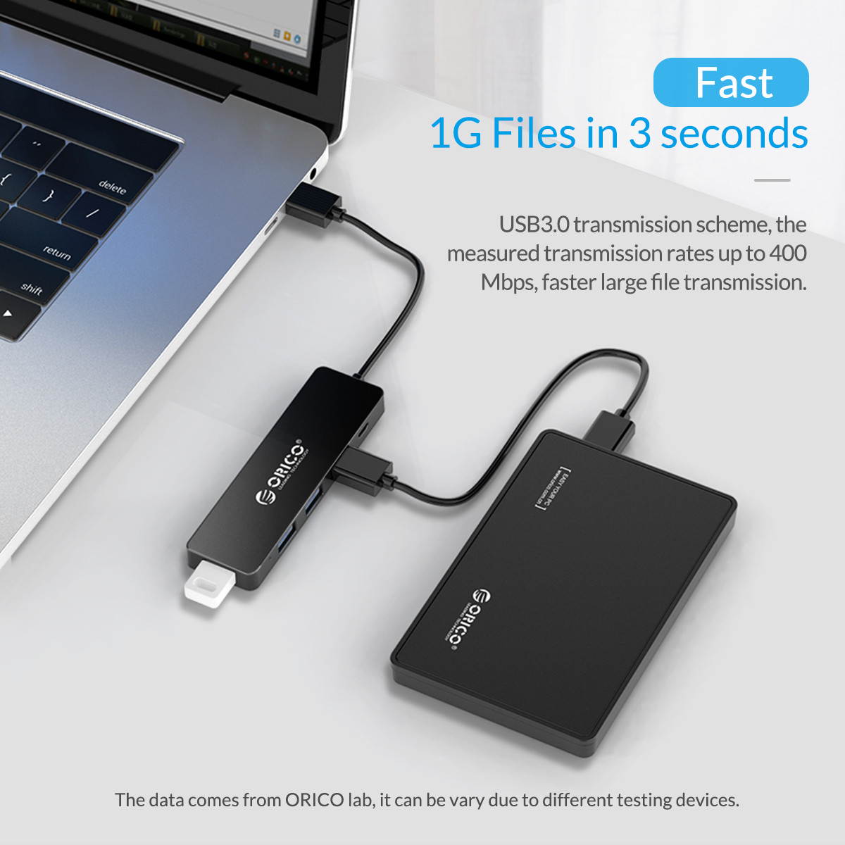 USB HUB, ORICO 4 Port Portable USB2.0 HUB  High Speed USB Splitter Portable OTG Adapter For Computer Laptop Tablet Accessories