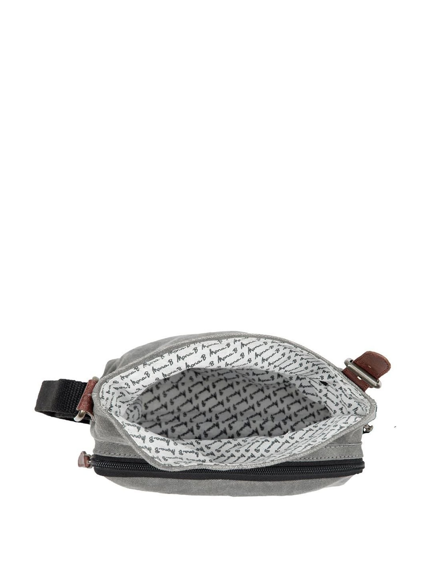 HiLEDER Brown Textured Small Leather 12 inch Cross Body Bag