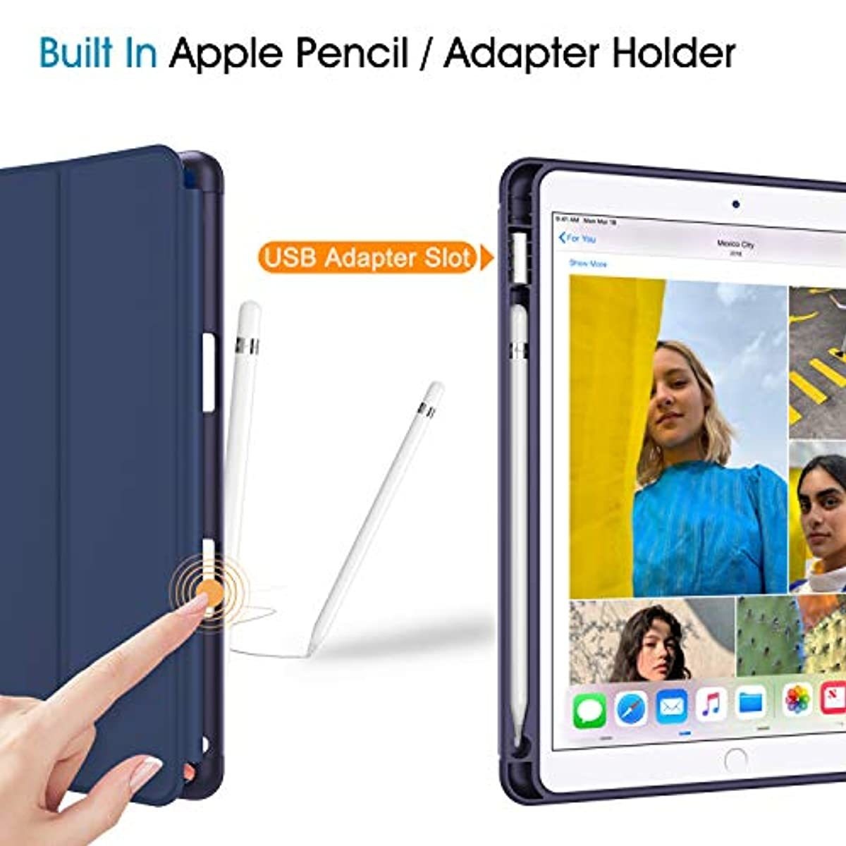 Fintie SlimShell Case for iPad Air 3rd Gen 10.5" 2019 / iPad Pro 10.5 Inch 2017 with Built-in Pencil Holder - Lightweight Smart Stand Soft TPU Back Cover, Auto Wake/Sleep (Jungle Night)